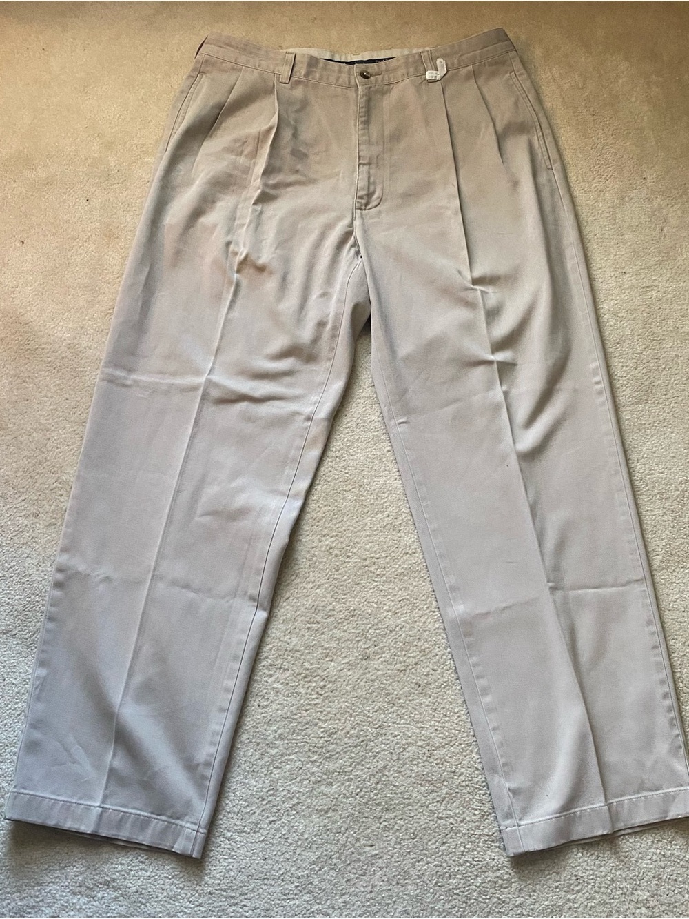 Vintage Polo Ralph Lauren Hammond Pants Double Pleated Chino Khaki 35x30 Beige
